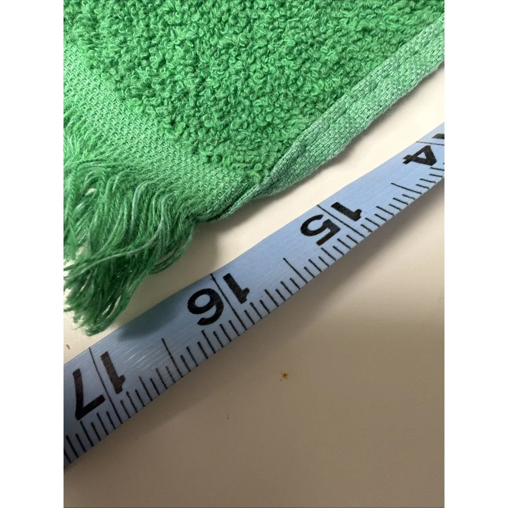 VTG Hand Towel Hunter Green Embroidery HolidayCannon USA Fringed‎ Cottagecore